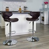 image:imageFlash Furniture Devin Contemporary Cozy MidBack White Vinyl Adjustable Height Barstool with Chrome BaseBrown