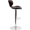 image:imageFlash Furniture Devin Contemporary Cozy MidBack White Vinyl Adjustable Height Barstool with Chrome BaseBrown