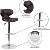 image:imageFlash Furniture Devin Contemporary Cozy MidBack White Vinyl Adjustable Height Barstool with Chrome BaseBrown