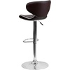 image:imageFlash Furniture Devin Contemporary Cozy MidBack White Vinyl Adjustable Height Barstool with Chrome BaseBrown