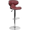 image:imageFlash Furniture Devin Contemporary Cozy MidBack White Vinyl Adjustable Height Barstool with Chrome BaseBurgundy