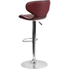 image:imageFlash Furniture Devin Contemporary Cozy MidBack White Vinyl Adjustable Height Barstool with Chrome BaseBurgundy
