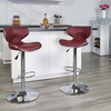 image:imageFlash Furniture Devin Contemporary Cozy MidBack White Vinyl Adjustable Height Barstool with Chrome BaseBurgundy