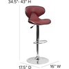 image:imageFlash Furniture Devin Contemporary Cozy MidBack White Vinyl Adjustable Height Barstool with Chrome BaseBurgundy