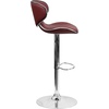 image:imageFlash Furniture Devin Contemporary Cozy MidBack White Vinyl Adjustable Height Barstool with Chrome BaseBurgundy