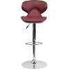 image:imageFlash Furniture Devin Contemporary Cozy MidBack White Vinyl Adjustable Height Barstool with Chrome BaseBurgundy