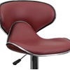 image:imageFlash Furniture Devin Contemporary Cozy MidBack White Vinyl Adjustable Height Barstool with Chrome BaseBurgundy