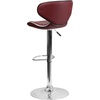 image:imageFlash Furniture Devin Contemporary Cozy MidBack White Vinyl Adjustable Height Barstool with Chrome BaseBurgundy