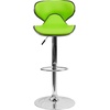 image:imageFlash Furniture Devin Contemporary Cozy MidBack White Vinyl Adjustable Height Barstool with Chrome BaseGreen