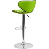 image:imageFlash Furniture Devin Contemporary Cozy MidBack White Vinyl Adjustable Height Barstool with Chrome BaseGreen