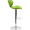 image:imageFlash Furniture Devin Contemporary Cozy MidBack White Vinyl Adjustable Height Barstool with Chrome BaseGreen