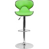 image:imageFlash Furniture Devin Contemporary Cozy MidBack White Vinyl Adjustable Height Barstool with Chrome BaseGreen