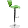 image:imageFlash Furniture Devin Contemporary Cozy MidBack White Vinyl Adjustable Height Barstool with Chrome BaseGreen