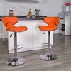 image:imageFlash Furniture Devin Contemporary Cozy MidBack White Vinyl Adjustable Height Barstool with Chrome BaseOrange