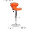 image:imageFlash Furniture Devin Contemporary Cozy MidBack White Vinyl Adjustable Height Barstool with Chrome BaseOrange