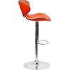 image:imageFlash Furniture Devin Contemporary Cozy MidBack White Vinyl Adjustable Height Barstool with Chrome BaseOrange