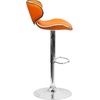 image:imageFlash Furniture Devin Contemporary Cozy MidBack White Vinyl Adjustable Height Barstool with Chrome BaseOrange