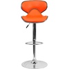 image:imageFlash Furniture Devin Contemporary Cozy MidBack White Vinyl Adjustable Height Barstool with Chrome BaseOrange
