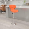image:imageFlash Furniture Devin Contemporary Cozy MidBack White Vinyl Adjustable Height Barstool with Chrome BaseOrange