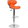 image:imageFlash Furniture Devin Contemporary Cozy MidBack White Vinyl Adjustable Height Barstool with Chrome BaseOrange