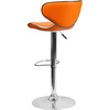 image:imageFlash Furniture Devin Contemporary Cozy MidBack White Vinyl Adjustable Height Barstool with Chrome BaseOrange