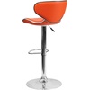 image:imageFlash Furniture Devin Contemporary Cozy MidBack White Vinyl Adjustable Height Barstool with Chrome BaseOrange