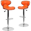 image:imageFlash Furniture Devin Contemporary Cozy MidBack White Vinyl Adjustable Height Barstool with Chrome BaseOrange