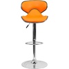 image:imageFlash Furniture Devin Contemporary Cozy MidBack White Vinyl Adjustable Height Barstool with Chrome BaseOrange