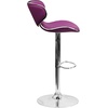 image:imageFlash Furniture Devin Contemporary Cozy MidBack White Vinyl Adjustable Height Barstool with Chrome BasePurple