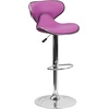 image:imageFlash Furniture Devin Contemporary Cozy MidBack White Vinyl Adjustable Height Barstool with Chrome BasePurple