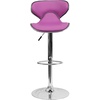 image:imageFlash Furniture Devin Contemporary Cozy MidBack White Vinyl Adjustable Height Barstool with Chrome BasePurple