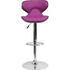 image:imageFlash Furniture Devin Contemporary Cozy MidBack White Vinyl Adjustable Height Barstool with Chrome BasePurple