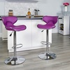 image:imageFlash Furniture Devin Contemporary Cozy MidBack White Vinyl Adjustable Height Barstool with Chrome BasePurple