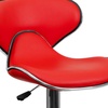image:imageFlash Furniture Devin Contemporary Cozy MidBack White Vinyl Adjustable Height Barstool with Chrome BaseRed