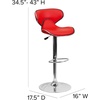 image:imageFlash Furniture Devin Contemporary Cozy MidBack White Vinyl Adjustable Height Barstool with Chrome BaseRed