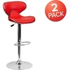 image:imageFlash Furniture Devin Contemporary Cozy MidBack White Vinyl Adjustable Height Barstool with Chrome BaseRed
