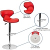 image:imageFlash Furniture Devin Contemporary Cozy MidBack White Vinyl Adjustable Height Barstool with Chrome BaseRed