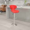 image:imageFlash Furniture Devin Contemporary Cozy MidBack White Vinyl Adjustable Height Barstool with Chrome BaseRed