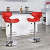 image:imageFlash Furniture Devin Contemporary Cozy MidBack White Vinyl Adjustable Height Barstool with Chrome BaseRed