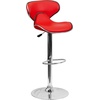image:imageFlash Furniture Devin Contemporary Cozy MidBack White Vinyl Adjustable Height Barstool with Chrome BaseRed