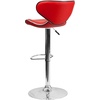 image:imageFlash Furniture Devin Contemporary Cozy MidBack White Vinyl Adjustable Height Barstool with Chrome BaseRed