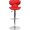 image:imageFlash Furniture Devin Contemporary Cozy MidBack White Vinyl Adjustable Height Barstool with Chrome BaseRed