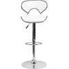 image:imageFlash Furniture Devin Contemporary Cozy MidBack White Vinyl Adjustable Height Barstool with Chrome BaseWhite