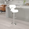image:imageFlash Furniture Devin Contemporary Cozy MidBack White Vinyl Adjustable Height Barstool with Chrome BaseWhite