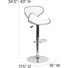 image:imageFlash Furniture Devin Contemporary Cozy MidBack White Vinyl Adjustable Height Barstool with Chrome BaseWhite