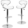 image:imageFlash Furniture Devin Contemporary Cozy MidBack White Vinyl Adjustable Height Barstool with Chrome BaseWhite