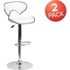 image:imageFlash Furniture Devin Contemporary Cozy MidBack White Vinyl Adjustable Height Barstool with Chrome BaseWhite