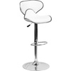 image:imageFlash Furniture Devin Contemporary Cozy MidBack White Vinyl Adjustable Height Barstool with Chrome BaseWhite