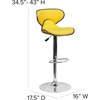 image:imageFlash Furniture Devin Contemporary Cozy MidBack White Vinyl Adjustable Height Barstool with Chrome BaseYellow