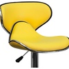 image:imageFlash Furniture Devin Contemporary Cozy MidBack White Vinyl Adjustable Height Barstool with Chrome BaseYellow